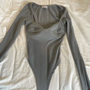 Oh Polly grey bodysuit